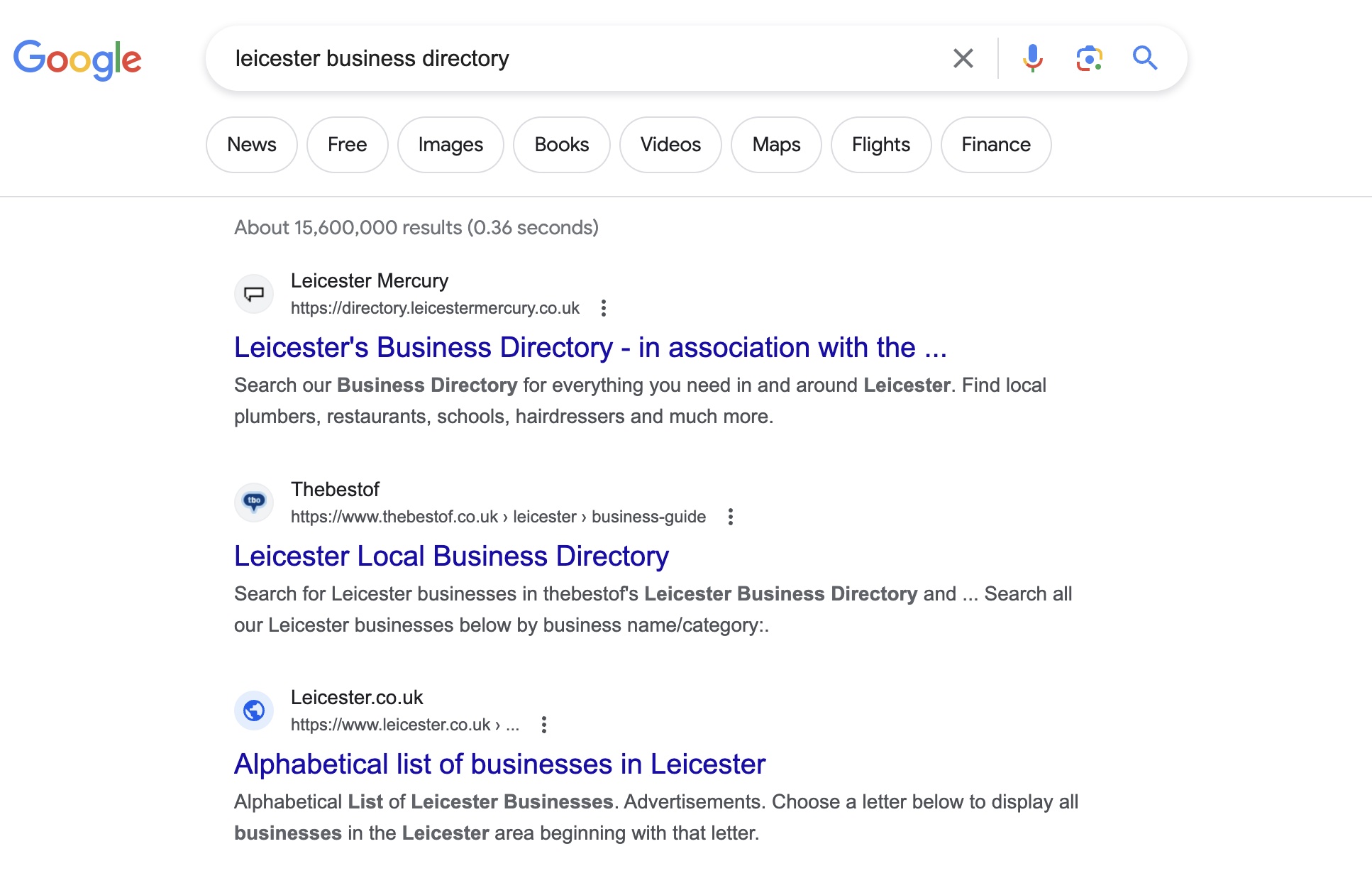 Business Directory Google Search